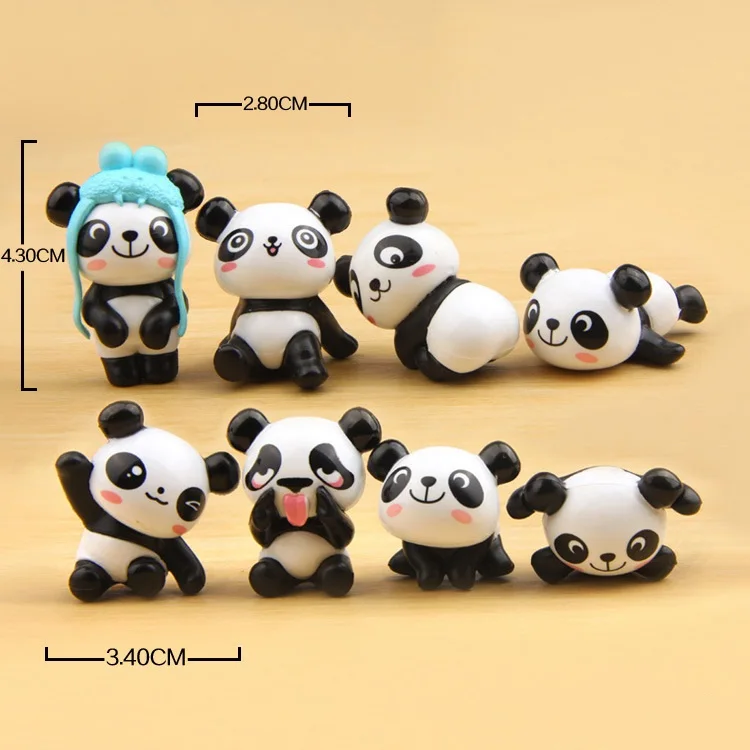 

8pcs/set Panda Moss Micro Landscape Resin Funny Panda Figurines Miniatures Mini Garden Figures Decoration for Home Kids Toys