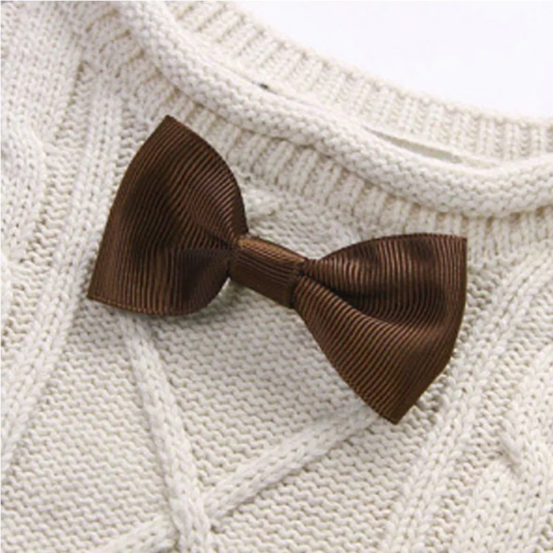 2018 New Kid Vests for Boys Spring Autumn Fashion Knitted Bow Tie Gentleman O-Neck Waistcoats Children Clothes Kids Tops Jackets |
