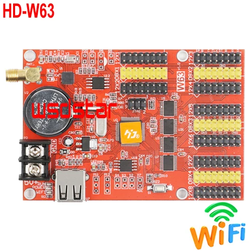Светодиодный дисплей HD W63 4 * HUB08 8 HUB12 1024*128 USB + Wi Fi с одной и двойной цветной системой