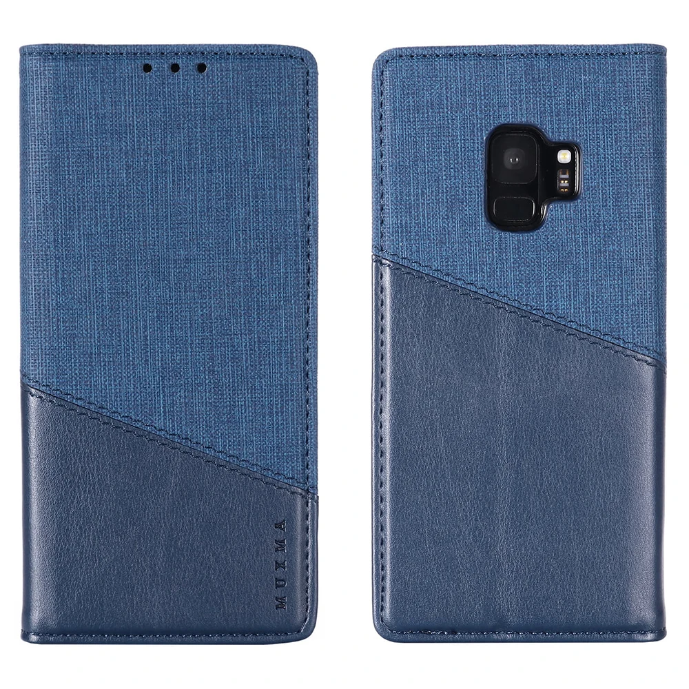 Холст кожаный магнитный чехол-бумажник чехол для samsung Galaxy S9 S10 Plus Note 9 8 M10 M20 A20 A30 A9 A8 A7 чехол для телефона с откидной крышкой