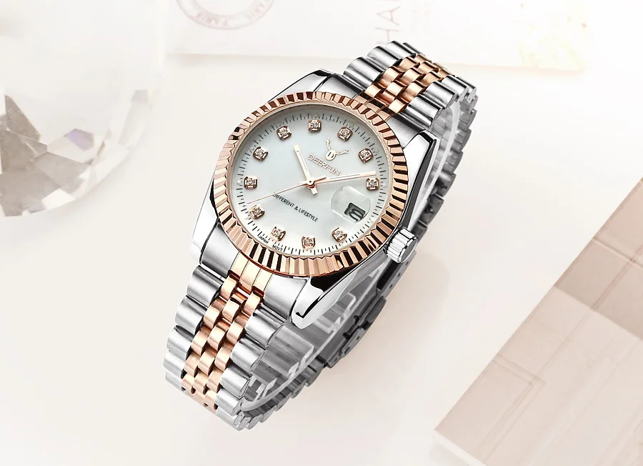 Роскошные Rolexable модные женские часы черные повседневные Кварцевые водонепроницаемые наручные часы розовое золото Reloj Mujer Часы