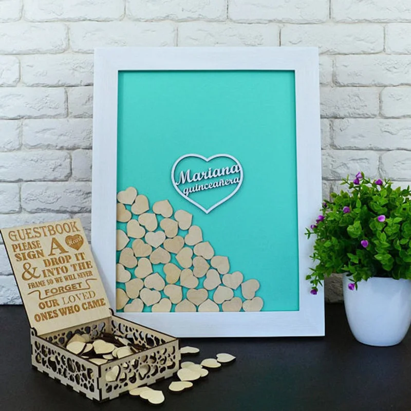 

Custom Guest Book Alternative Sweet 15 Quinceanera Party Decorations, Sweet 15th Birthday Party Guestbook Drop Box