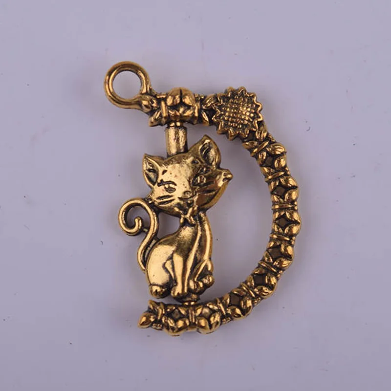Оптовая продажа Новая мода вращающихся кулон милый кот Талисманы Подвески для
