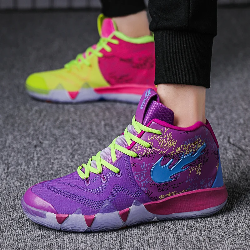 2019 желтые кроссовки для мужчин Kyrie 4 Баскетбольная обувь высокая Jordan Нескользящая