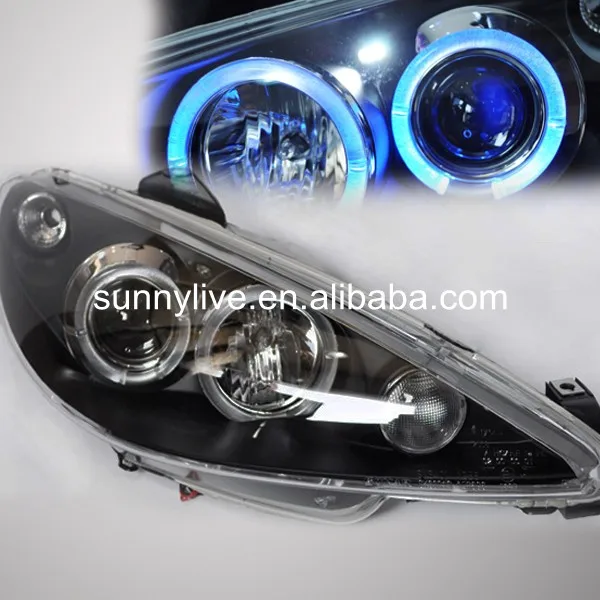 Передняя фара для Peugeot 206 светодиодсветодиодный Angel Eye 1998-2004 года SN | Автомобили и