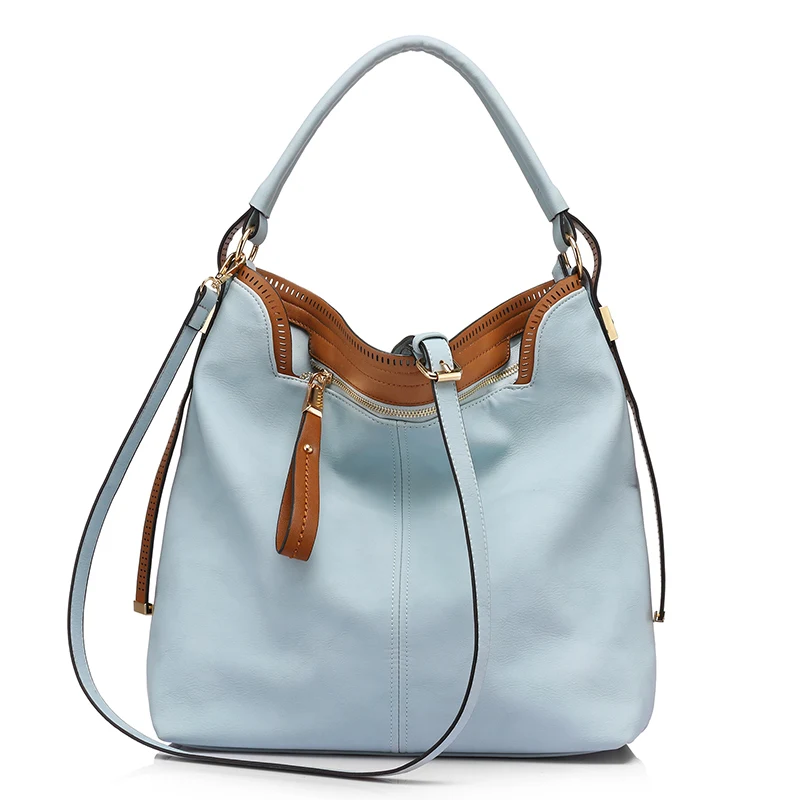 Light Blue Женская большая сумка на плечо LOVEVOOK, сумка через плечо с регулируемым длинным ремнем для девочек и женщин, наплечная сумка с короткими ручками из искусственной кожи высокого качества - Цвет: Light Blue