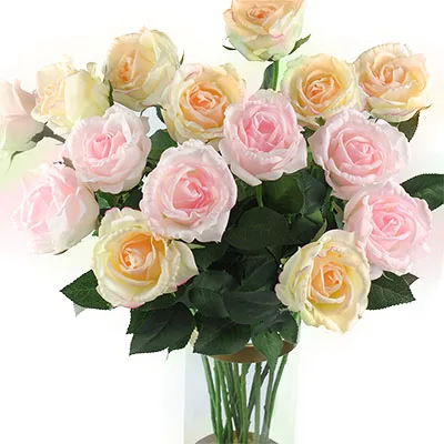 7pink 8milkpink Большой OFF 15 шт.) 5/10/15 шт. Качественные вечерние/дома/свадебное украшение невесты букет искусственных латексная реальная на ощупь роза цветы - Цвет: 7pink 8milkpink