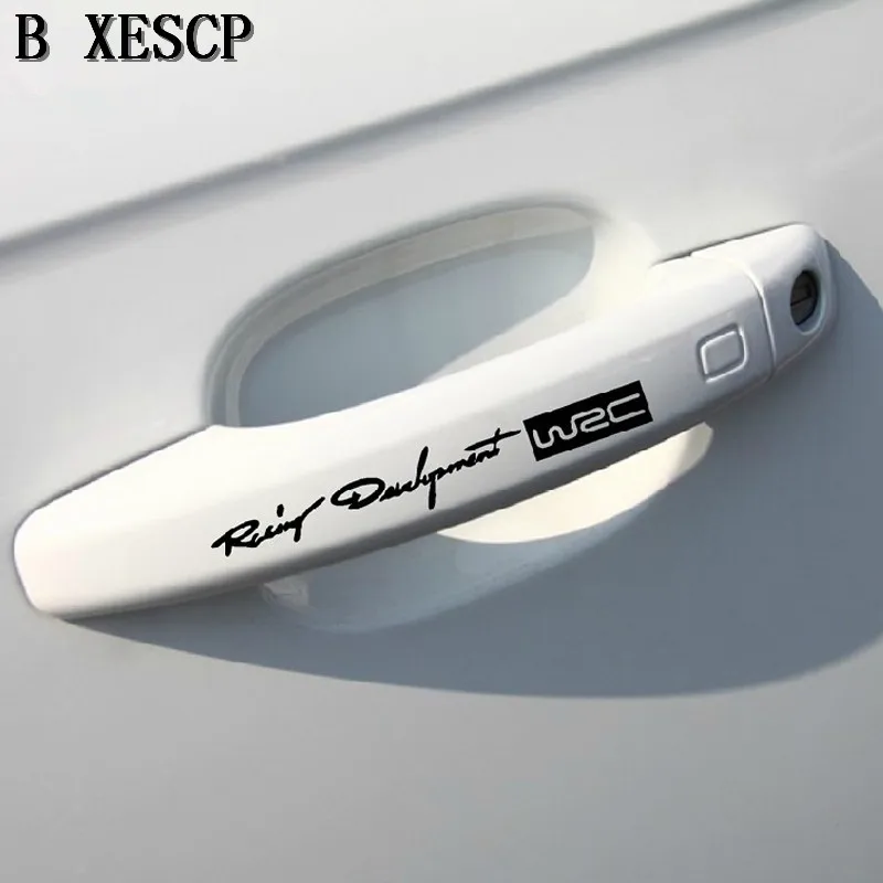 4 шт. 12*2 см WRC Rally наклейки s ручка Светоотражающая индивидуальная наклейка |