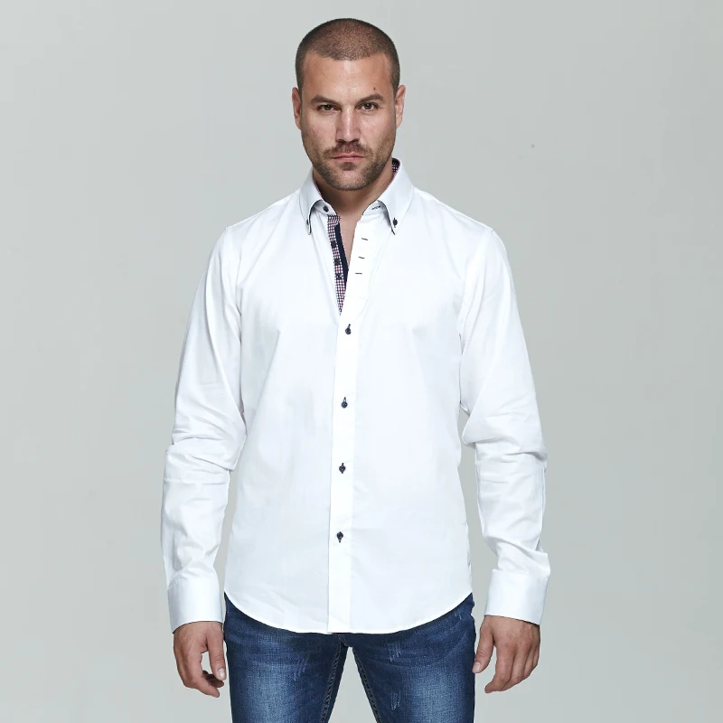 VSD 2016 Итальянские Приталенные Мужские Рубашки 7 Camicie Стиль Высококачественные