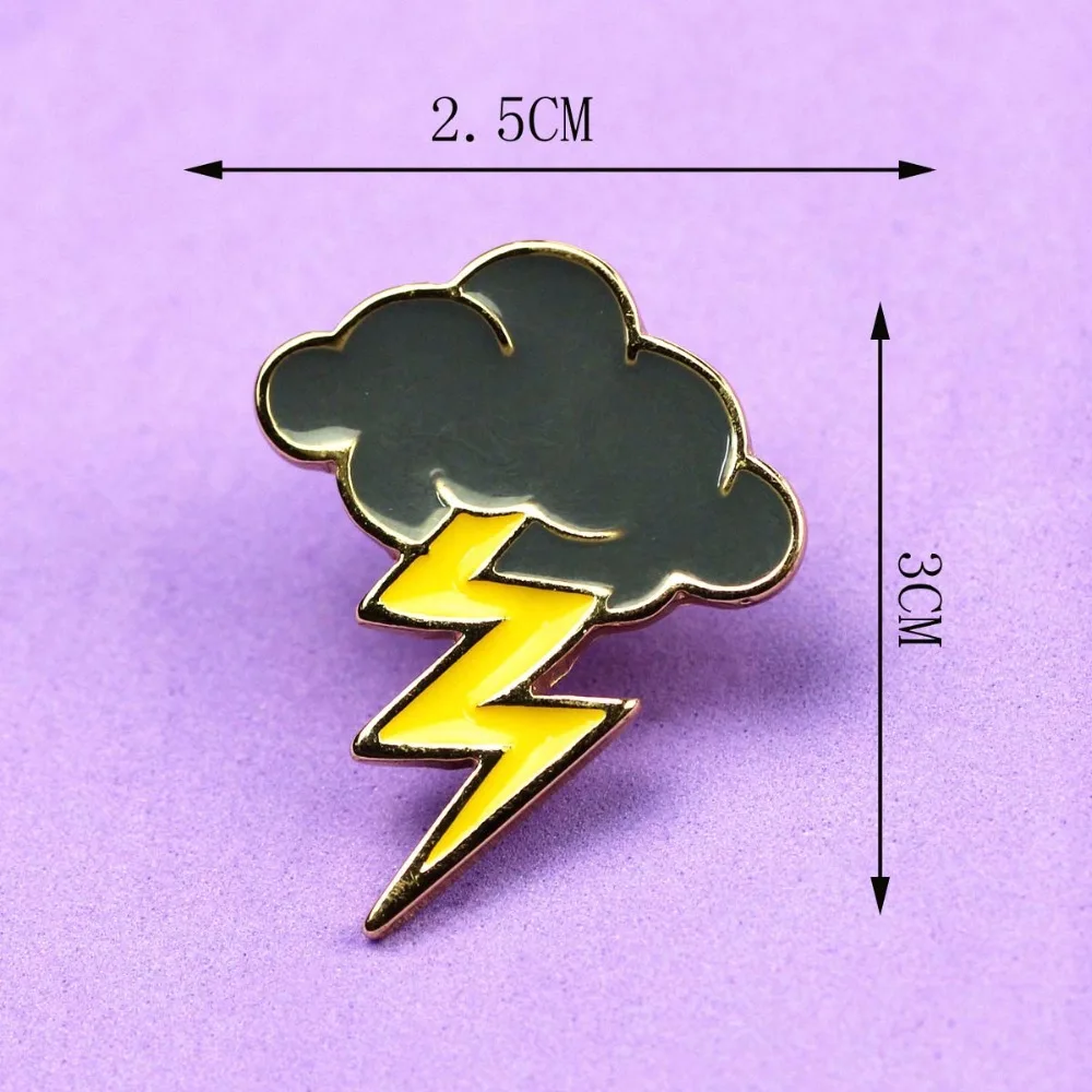Металлическая брошь булавка Timlee X246 в мультяшном стиле с молнией и темными
