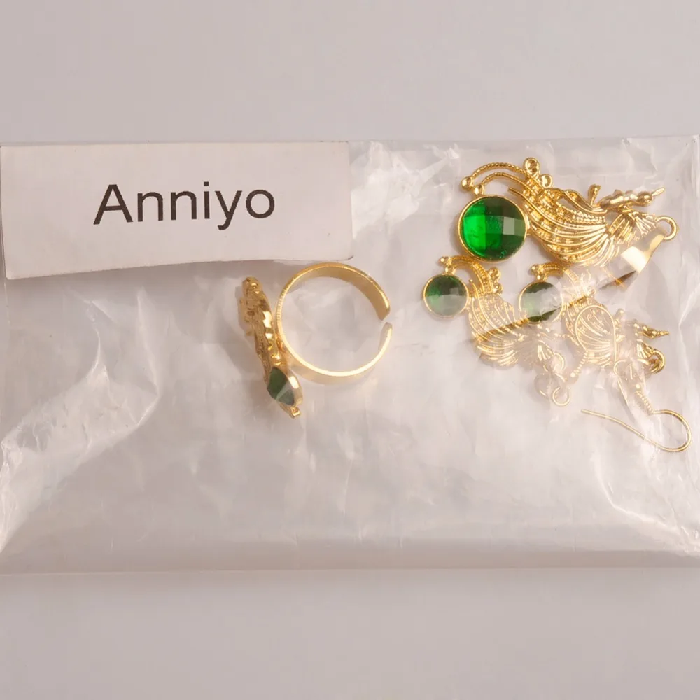 Ожерелье с подвеской и серьги Anniyo птицей рая наборы колец для женщин ювелирные