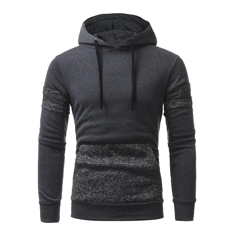 Толстовки Для мужчин 2018 бренд мужской с длинным рукавом капюшоном Side патч Дизайн