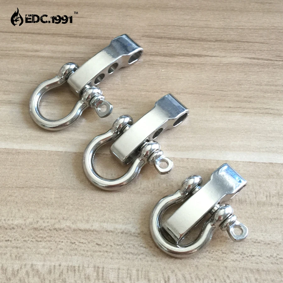 Goedkoop 200 STKS D Boog Rvs Verstelbare 550 PARACORD PARACHUTE CORD LANYARD OVERLEVEN ARMBAND BEUGEL GESP Accessoire Grillete