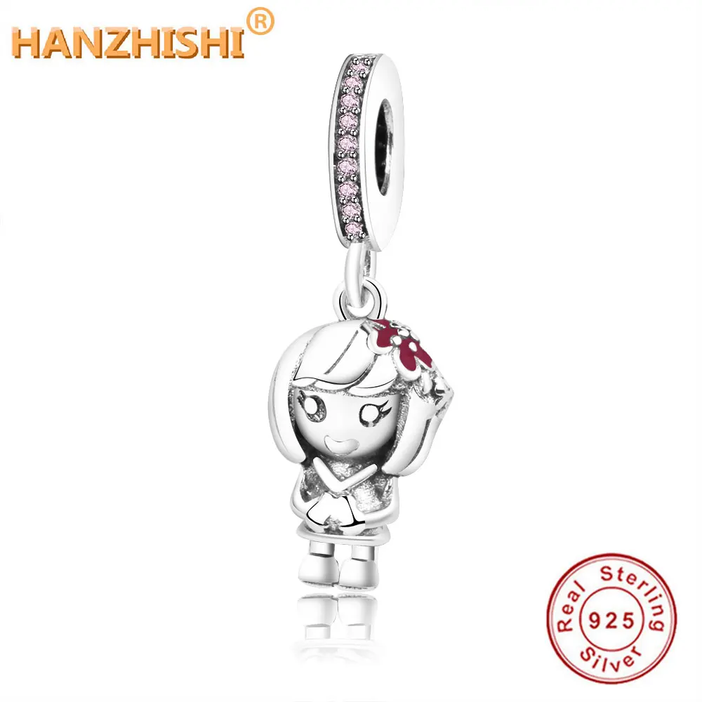 Браслет Pandora Charms, подлинный бусины из стерлингового серебра 925, подвеска Дороти, красивый талисман для девушки самодельное ювелирное изделие из бисера