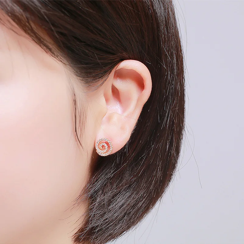 АНКА Мода в Корейском стиле вихревой кубический цирконий серьги ювелирное