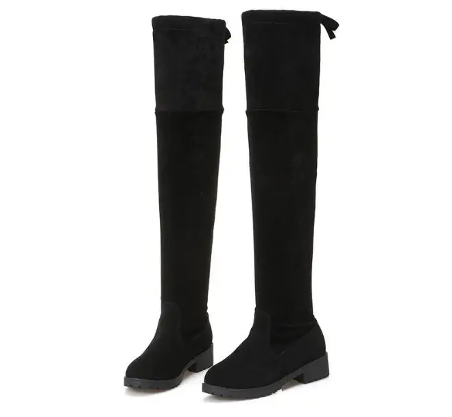 Женские Эластичные облегающие ботфорты модные на танкетке сезон осень-зима |