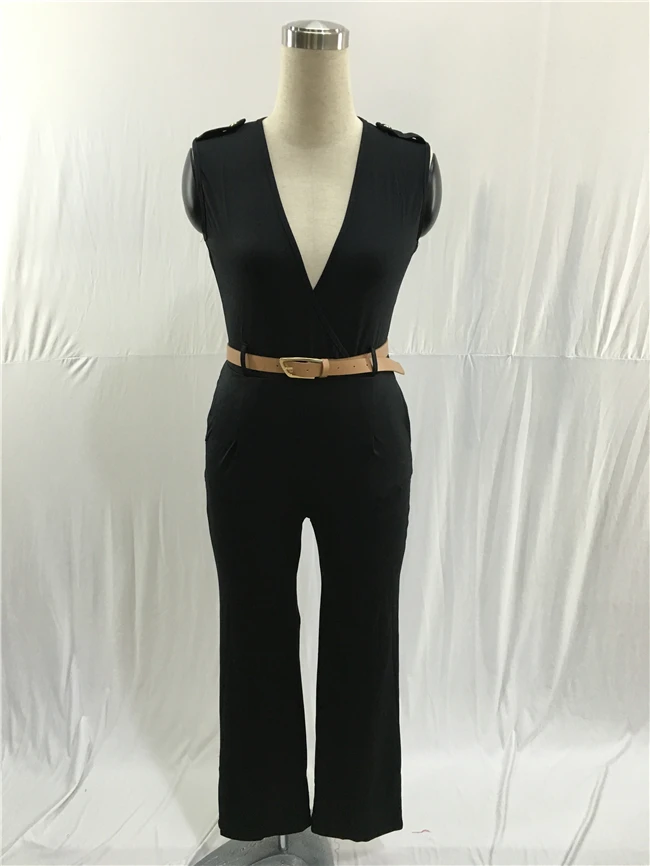 Летние женские сексуальные комбинезоны повседневные Комбинезоны без рукавов