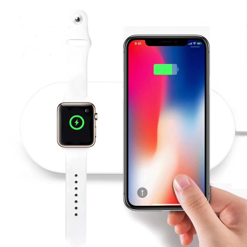 2 в 1 для apple watch/iwatch серии 3/2 QI Беспроводное зарядное устройство Iphone X 8 plus|Ремешки