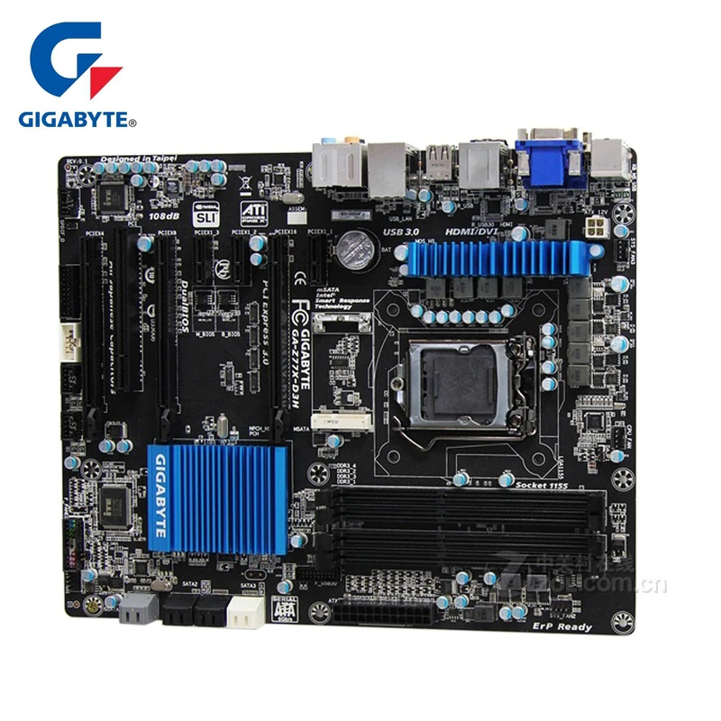 Gigabyte GA-Z77X-D3H DDR3 Motherboard USB3.0 32G Z77X-D3H Desktop SATAIII Systemboard PCI-E 3.0 Z77X LGA 1155 Z77 Used