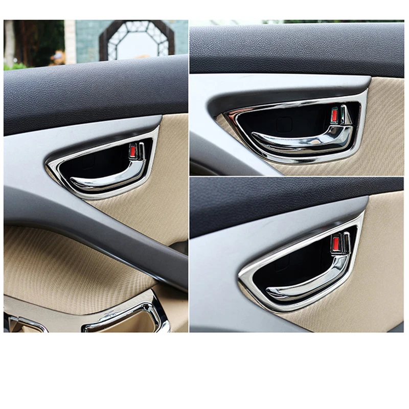 Для hyundai Elantra 2012 2013 Автомобильный декоративный стикер для интерьера из нержавеющей стали дверная чаша ручки крышки отделка C745