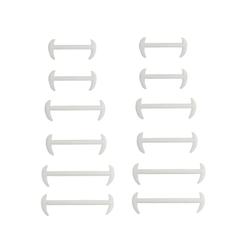 12 шт./компл., 3 размера, мужская и женская кожаная обувь без шнурки без завязок, эластичная силиконовая обувь, шнурки, подходящие для шнурков