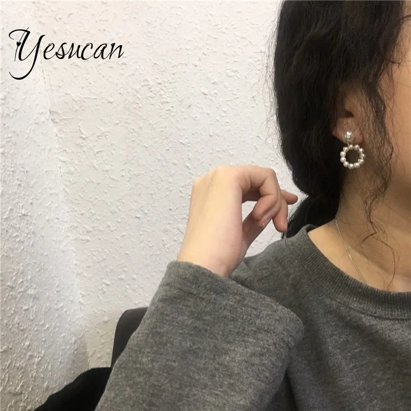 Yesucan класса люкс Для женщин жемчуг cliclip серьги свадебные серьги-клипсы не пирсинг без пирсинг, модные украшения клипсы