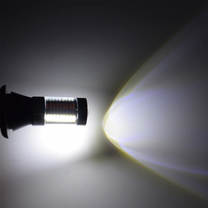 Комплект светодиодных ламп белого/янтарного цвета 2 шт. автомобильные лампы 1156 P21W