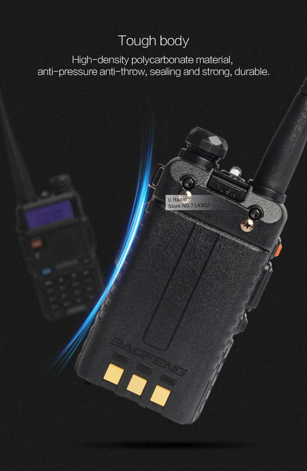 2 шт Baofeng UV-5R Двухдиапазонная рация UHF VHF радио связь UV5R портативная Рация Набор Baofeng 5R радиоприемники черный