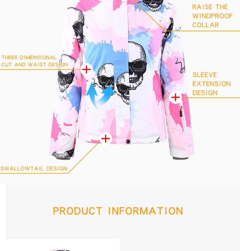 SEARIPE Женская лыжная куртка бренд новая ветронепроницаемая Водонепроницаемая теплая зимняя куртка женская зимняя Лыжная Сноубордическая куртка для женщин