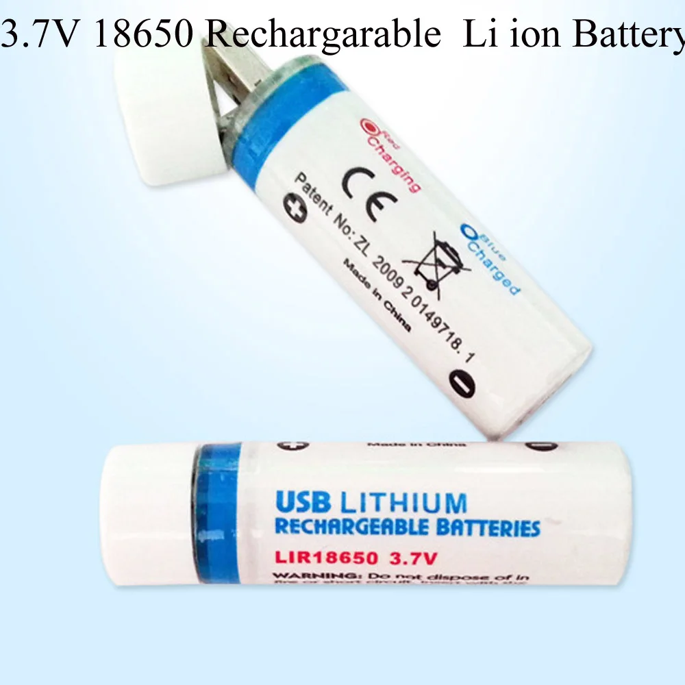

Sorvess 2PCS 3.7V 18650 USB Rechargeable Li ion Battery 1400mAh Ion Lithium Batteries For Flash Ligtht E-cigarette