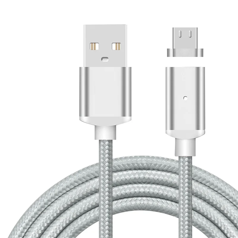 1 м нейлоновый Магнитный кабель 2.4A Micro usb для зарядки и передачи данных адаптер