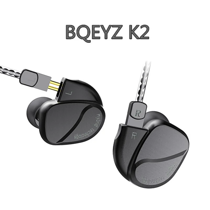 Новинка BQEYZ K2 2DD + 2BA гибридные наушники вкладыши HIFI бас DJ монитор спортивные для