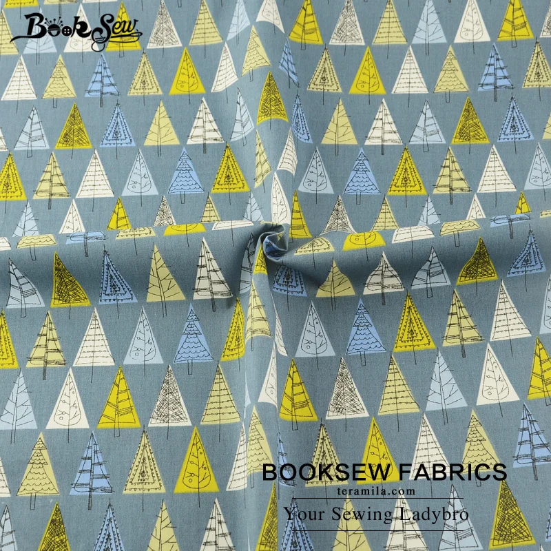 Booksew Текстиль для дома для пэчворка Постельные принадлежности ткань детские Подушка квилтинга тела Ёлки узор темно-синий хлопок саржа Ткань