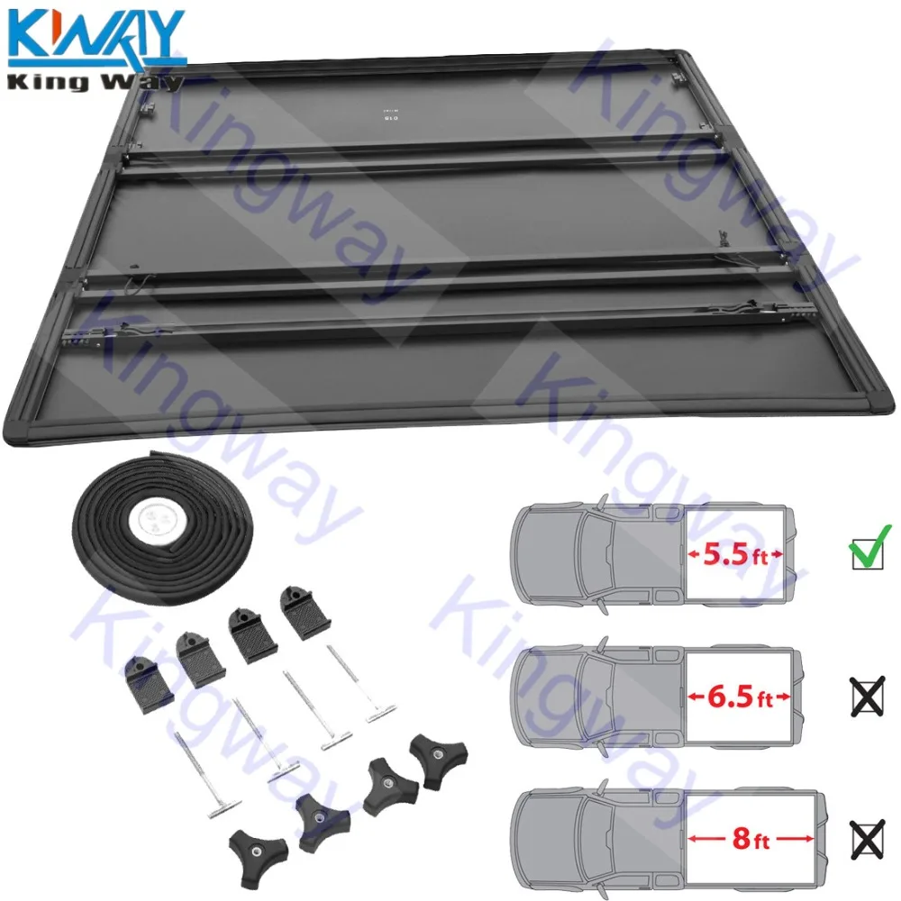 Бесплатная доставка - King Way - Водонепроницаемый мягкий трехсложный чехол для кузова грузовика 5,5 футов для Ford F-150 2009-2014.