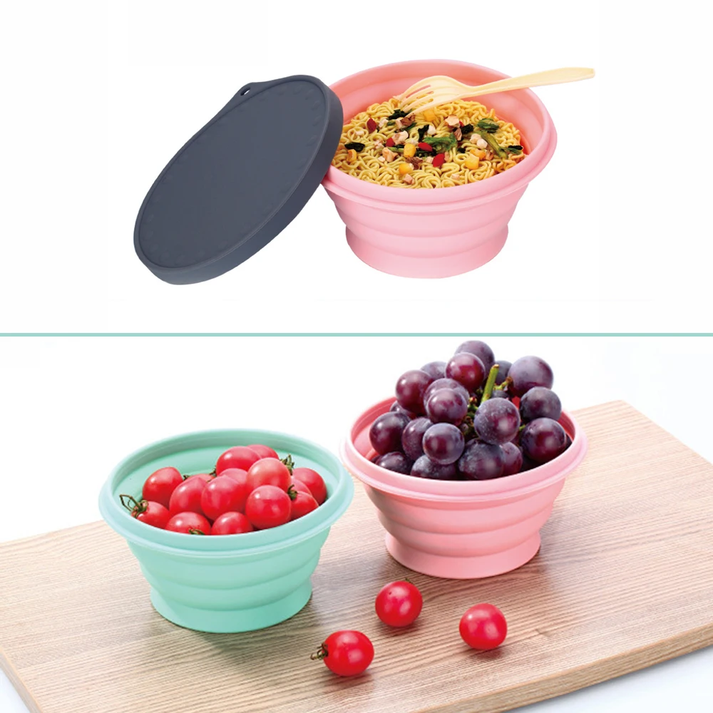 720 мл пищевая Складная Силиконовая чаша Портативная Походная походная столовая