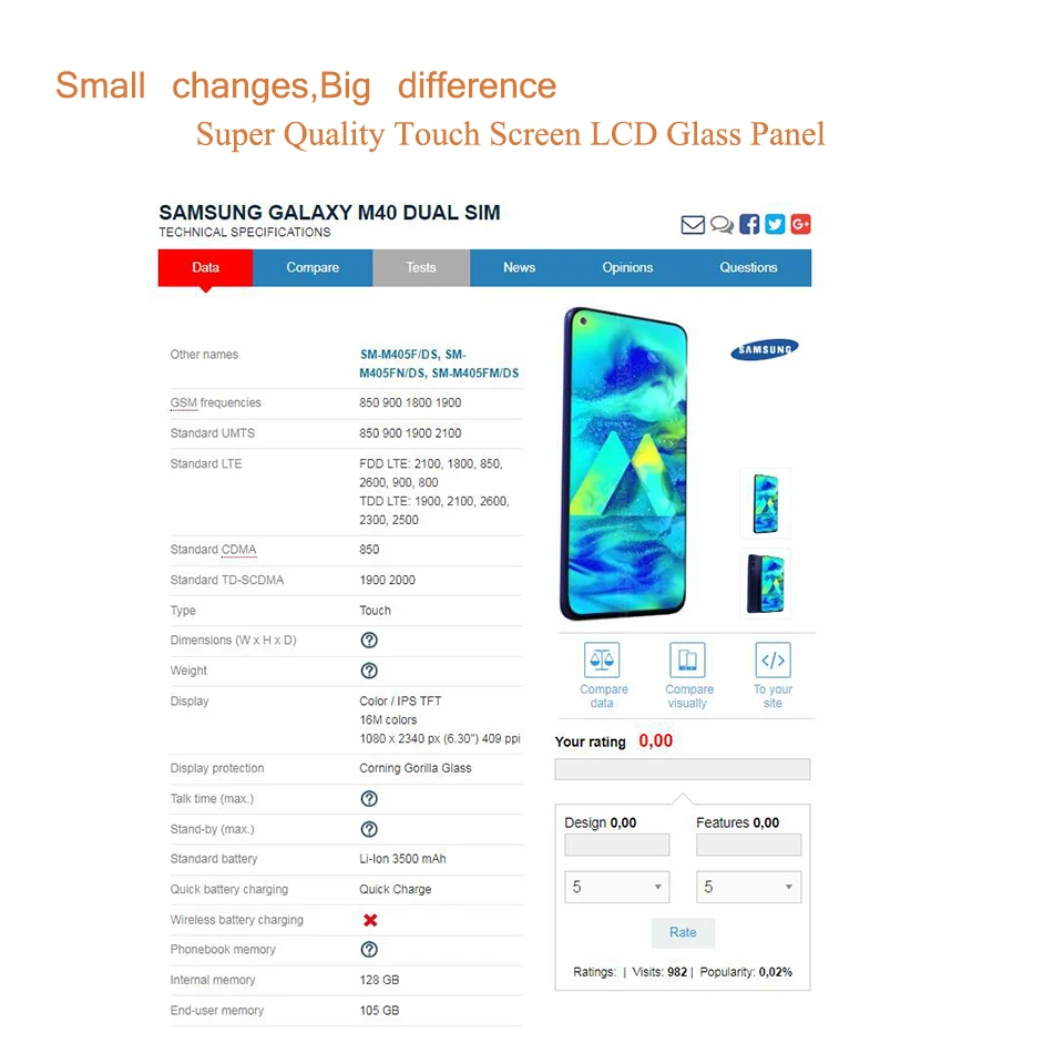 Для Samsung Galaxy M10 M20 M30 M40 M10S M30S сенсорный экран передняя стеклянная панель ЖК внешняя
