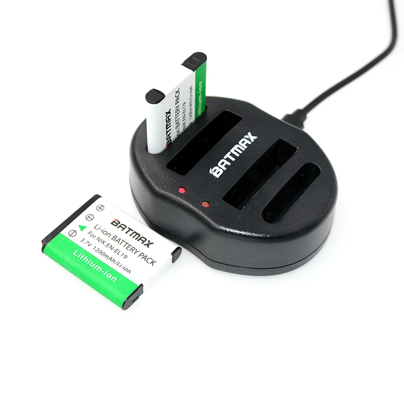 2 шт. аккумулятор для камеры и зарядное устройство с двумя USB портами Nikon S2500 S100 S2600