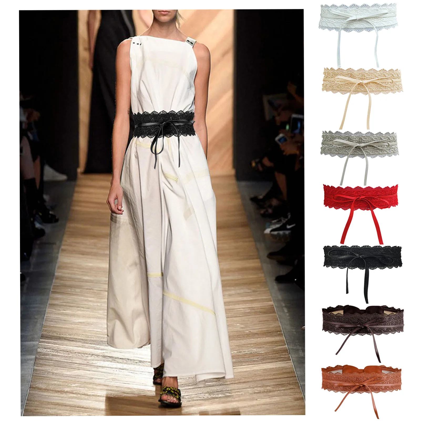 

Lace Belts for Women Soft Faux Leather Boho Belted Corsets Fashion Accessories Bow Belts
