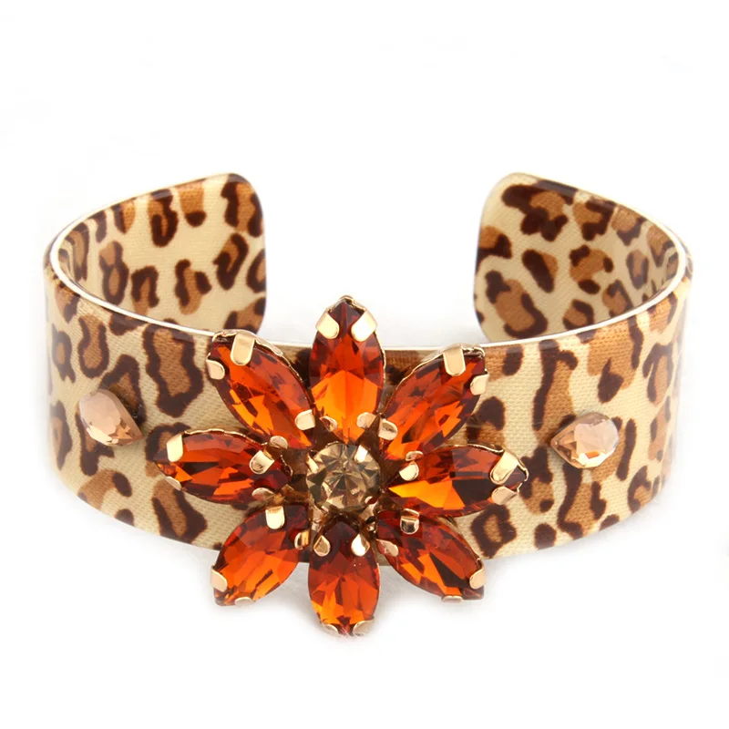 NeeFuWoFu браслеты из смолы с изображением кофейного тигра женские открытым