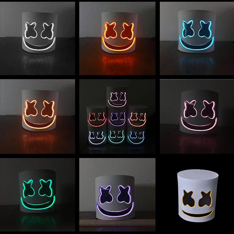 Marshmello маска DJ косплей реквизит светодиодный бар Музыка аксессуары для маскарада на Хеллоуин EVA Новинка DJ Marshmello маски оптом