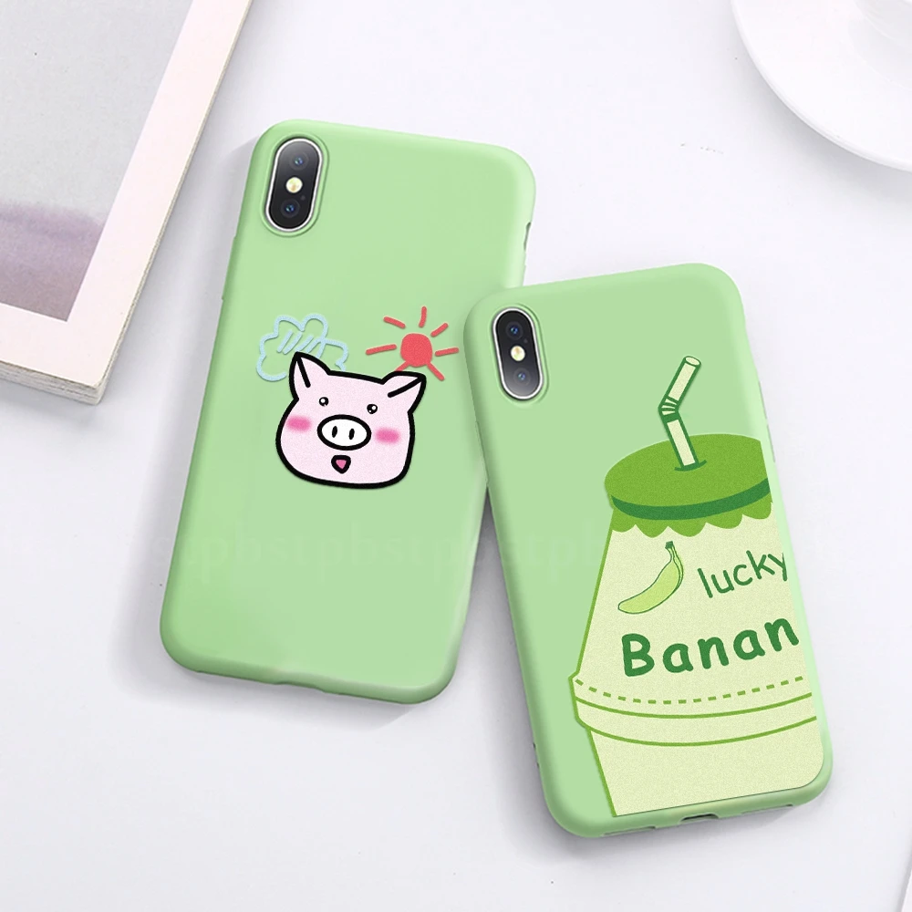 Летний зеленый Мягкий ТПУ чехол для iPhone 8 10 7 6 6s Plus X XR XS MAX 5 5S SE силиконовый защитный