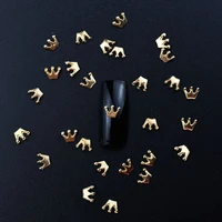 50pcs gold crown 3d nail art decorations alloy nail charms nails rhinestones nail supplies diy uv gel design new arrival