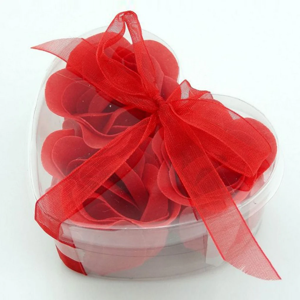 3 шт./кор. в форме сердца из розовых лепестков для мыла с ароматом тела ванны