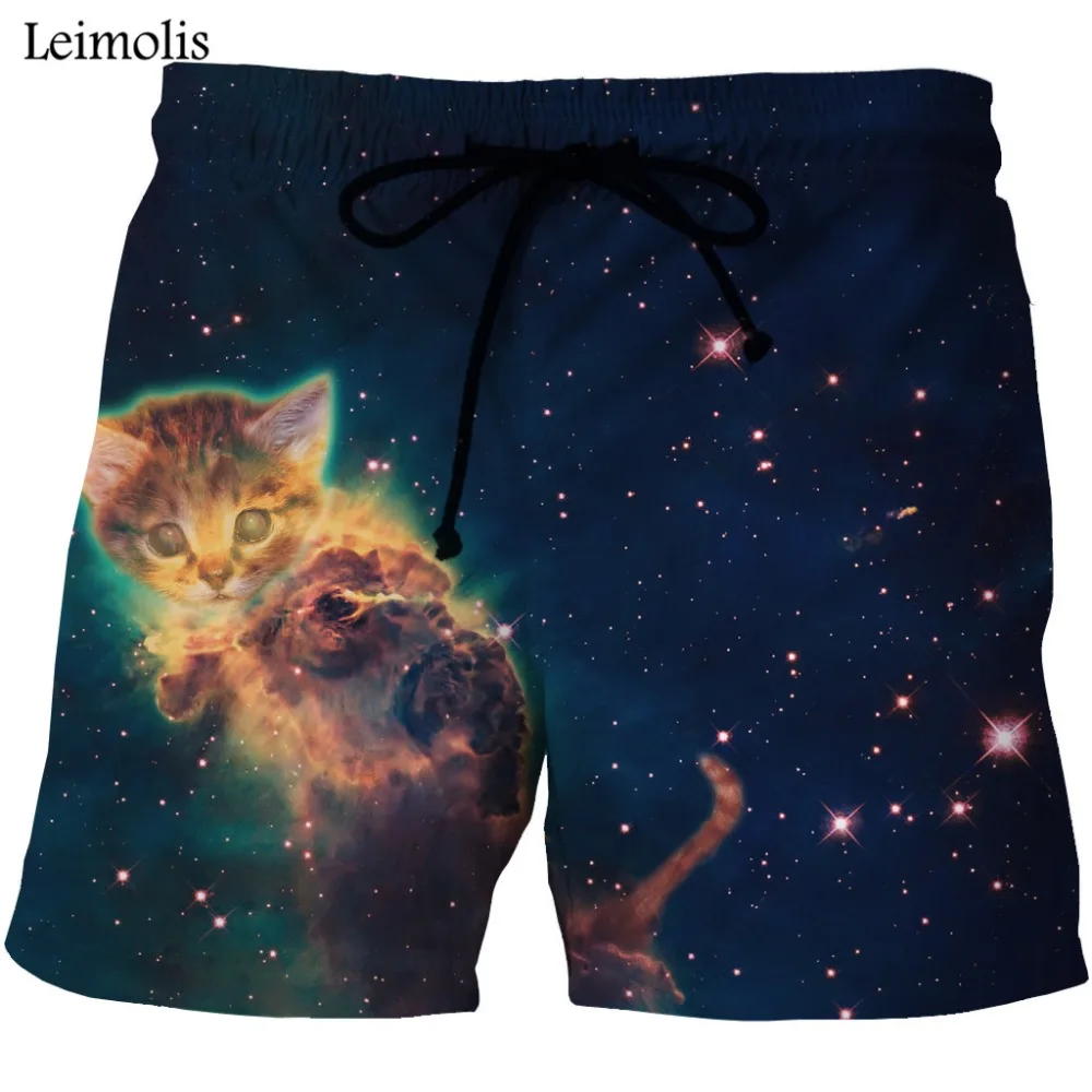 Leimolis 3d печати кошка рыцарь случайные фитнес пляжные спортивные шорты мужчины