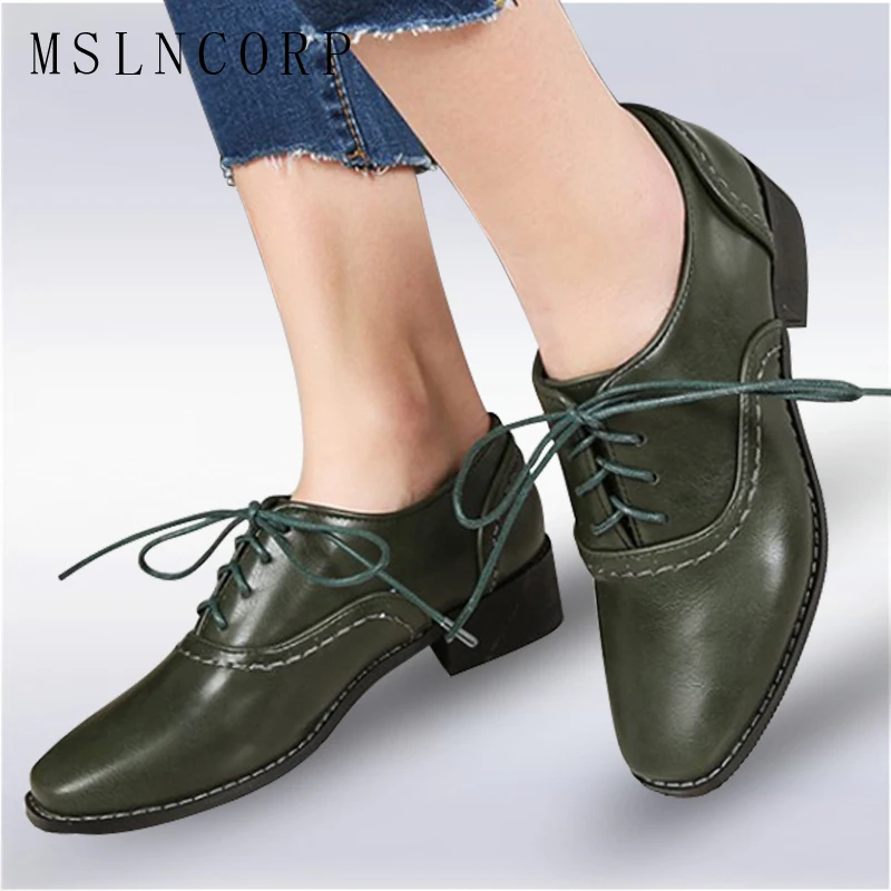 size 34-43 Spring Autumn Soft Leather Oxford Shoes Women Flats New Fashion Lace Up Casual Moccasins Loafers Ladies zapatos mujer