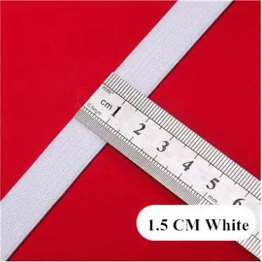 White 1.5 cm 5 метров 1-6 см ширина белый/черный нейлон тесьма самые высокие эластичные ленты для шитья одежды Нижнее белье Одежда Аксессуары - Цвет: White 1.5 cm