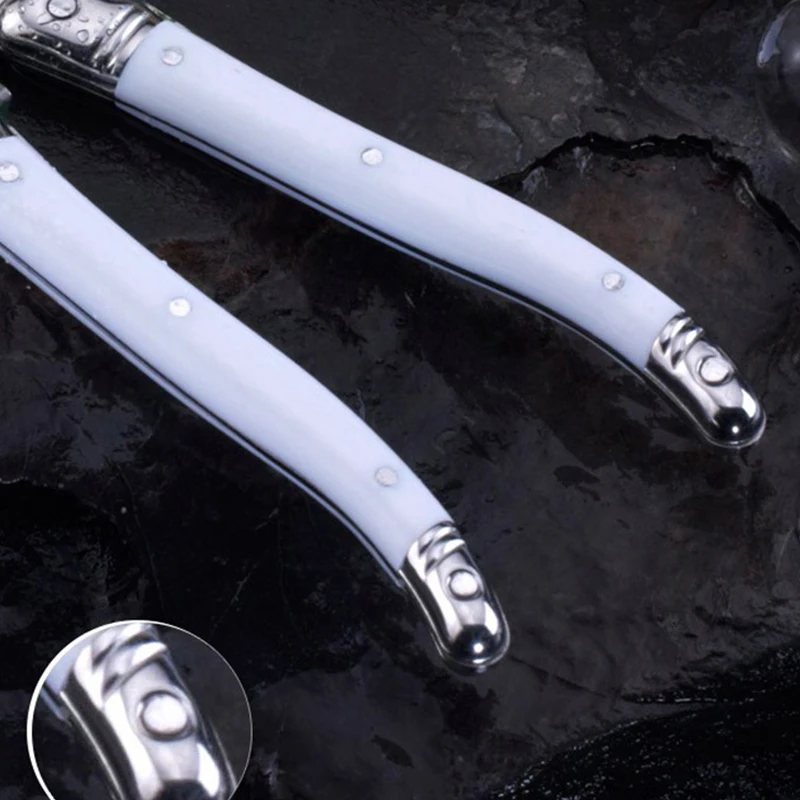 

6.25'' 16cm Laguiole Stainless Steel Butter Spreader White Wedding Cheese Knife Slicer Cutter Set 4-10pcs Restaurant Cutlery