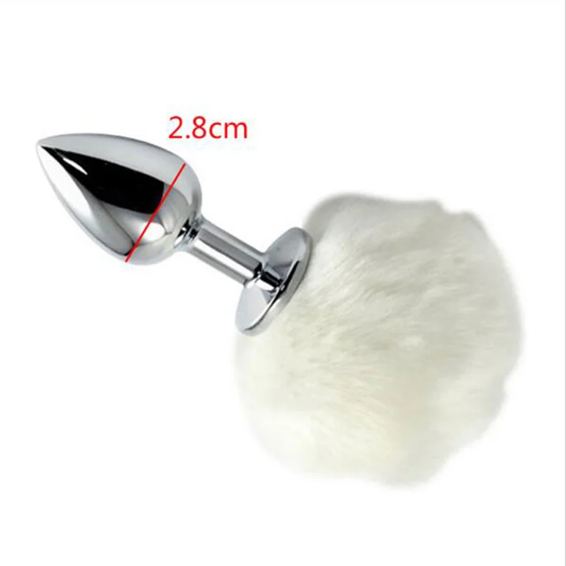 Small Size 7*2.8cm Stainless Steel Metal Sexy Rabbit Tail Anal Plug Bunny Pompon Butt Unisex Sex Products Toy for Women | Красота и