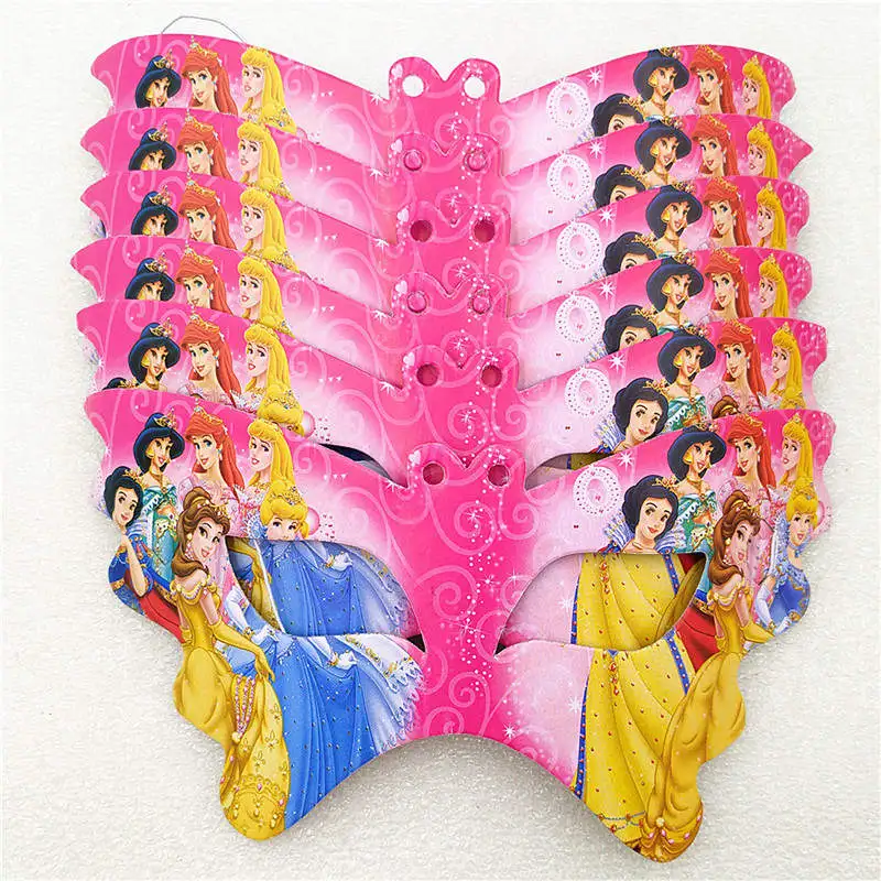 Маска для детей 10 шт./лот disney Six Princess Детские Вечерние Маски для девочек на день рождения маска для глаз с героями мультфильмов