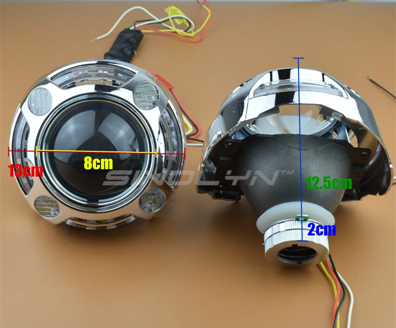 Sinolyn D2S 3,0 двухксеноновые линзы для фар с ангельскими глазами Q5 HID проектор светодиодный Halo Полный металлический комплект для H4 Автомобильные фары аксессуары